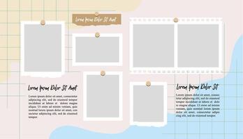 Moodboard picture photo collage design template vector