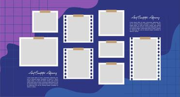 Collage grid photo effect vector