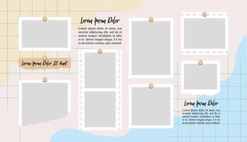 comics page grid layout abstract photo frames and digital photo wall template vector