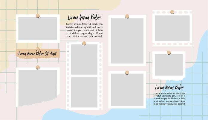 comics page grid layout abstract photo frames and digital photo wall template