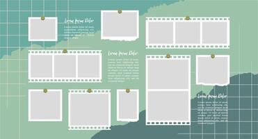 Picture Collage grid photo effect template vector
