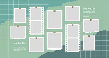 grid layout abstract photo frames template vector