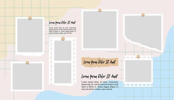 photo frame collage collection template design vector