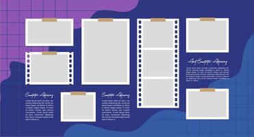 Collage grid photo effect vector