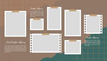 page grid layout abstract photo frames vector
