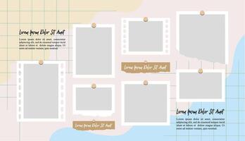 Blank collage frame template for photos and images vector