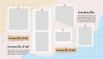 Collage photo frames set with text vector