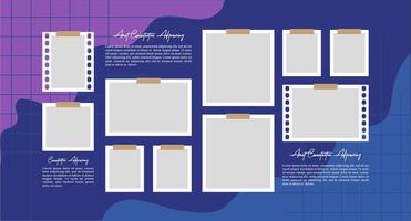 grid digital photo collage design template vector