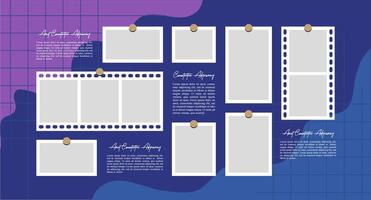 Collage grid effect overlay vector