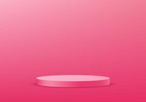 Pink background 3d with podium. 3D abstract studio room with pedestal podium. Space for selling products on the website. illustration. vector