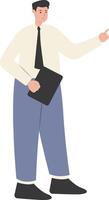 Businessman Character with Gadget vector