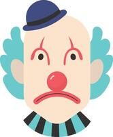 Sad Clown Mask with Light Blue Hair and Cap vector
