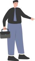 Businessman Illustration with Briefcase vector