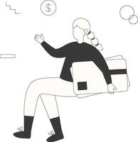 Startup Business Holding Paper with Hand Drawn Style vector