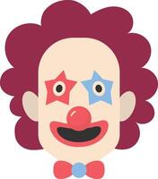 Funny Clown Mask with Dark Red Hair vector
