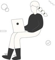Startup Business with Laptop vector