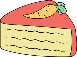 Easter Cake with Carrot Topping on White Background vector