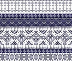 seamless ethnic pattern with blue and white design vector