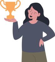 Women Winner in Excited Expression vector