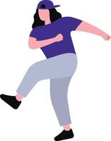 Girl Dancer Character with Cap vector