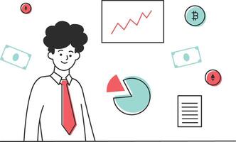 Hand Drawn Men Finance Illustration vector
