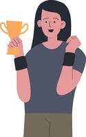 Woman Winner in Excited Expression vector