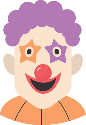 Scary Clown Mask with Purple Hair