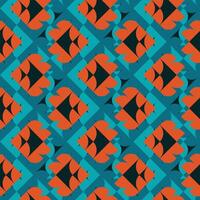 Blue and Orange Fish Repeat Pattern vector