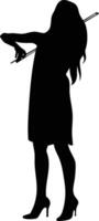 Silhouette of a Female Violinist vector