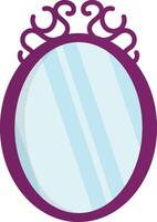 Mirror with Purple Frame. Nowruz Day Ornamentr vector