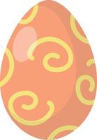 Orange easter eggs with minimalist pattern design vector