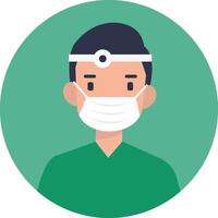 Guy Medical Staff Avatar with Mask. vector