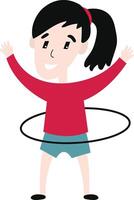 Children Playing Hula Hoop vector
