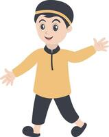 Child Muslim Character with Cap vector