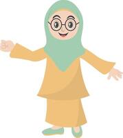 Child muslim illustration with dress vector