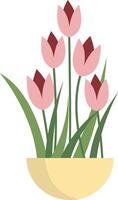 Flower and grass on the pot for nowruz day celebrate vector