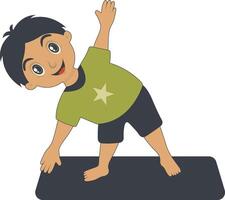 Little Boy with Yoga Sport vector
