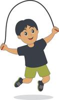 Child Playing Jump Rope vector