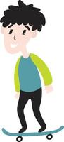 kid playing skateboard illustration vector