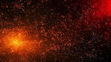 Dark orange abstract background with glitter particles and points of light and dust creating beautiful bokeh. video