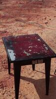 old ruster metal table in desert video