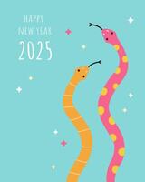 Year of the snake greeting card vector
