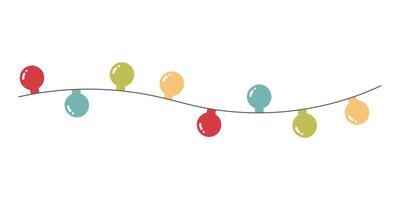 Christmas garland with colourful light bulbs vector