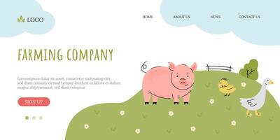 Farming concept for landing page design vector