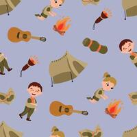 Seamless pattern with scouts. Design for fabric, textile, wallpaper, packaging vector