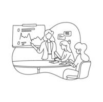Confident female leader facilitating a hybrid meeting, ideal for visuals related to leadership, remote work, and teamwork vector