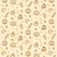Bakery background in flat style vector