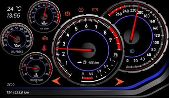 Speedometer speed car auto dashboard design. Speed meter abstract technology. vector
