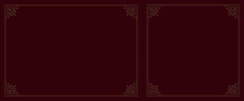 Elegant classical golden swirl ornament frame border with corner set illustration vector