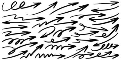Hand drawn arrows doodle on white background. design element illustration. vector
